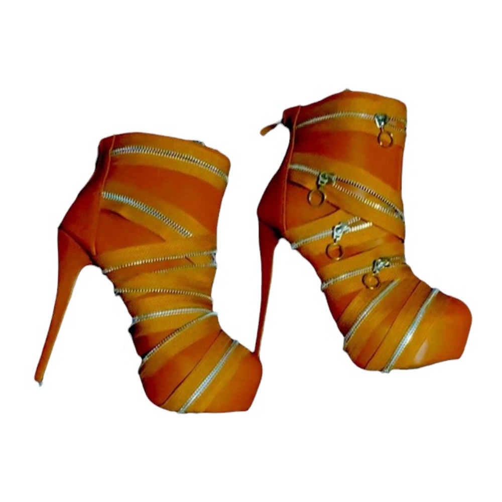 NEW Show Story Punk Zip Up Stiletto Ankle Bootie LF80845 Size 40 brown